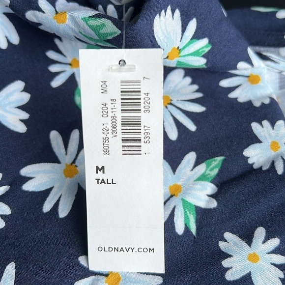 NWT Old Navy Floral Print V Neck Shift Dress Size Medium Tall - Picture 9 of 9